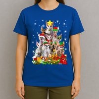Christmas Devon Rex Cat Funny Xmas Tree Family Matching Gift T-Shirt