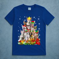 Christmas Devon Rex Cat Funny Xmas Tree Family Matching Gift T-Shirt