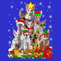 Christmas Devon Rex Cat Funny Xmas Tree Family Matching Gift T-Shirt