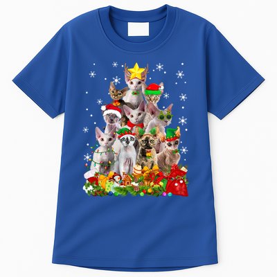 Christmas Devon Rex Cat Funny Xmas Tree Family Matching Gift Tall T-Shirt