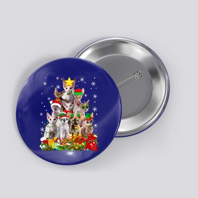 Christmas Devon Rex Cat Funny Xmas Tree Family Matching Gift Button