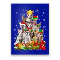 Christmas Devon Rex Cat Funny Xmas Tree Family Matching Gift Poster