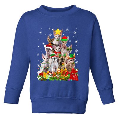 Christmas Devon Rex Cat Funny Xmas Tree Family Matching Gift Toddler Sweatshirt
