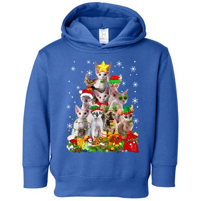 Christmas Devon Rex Cat Funny Xmas Tree Family Matching Gift Toddler Hoodie