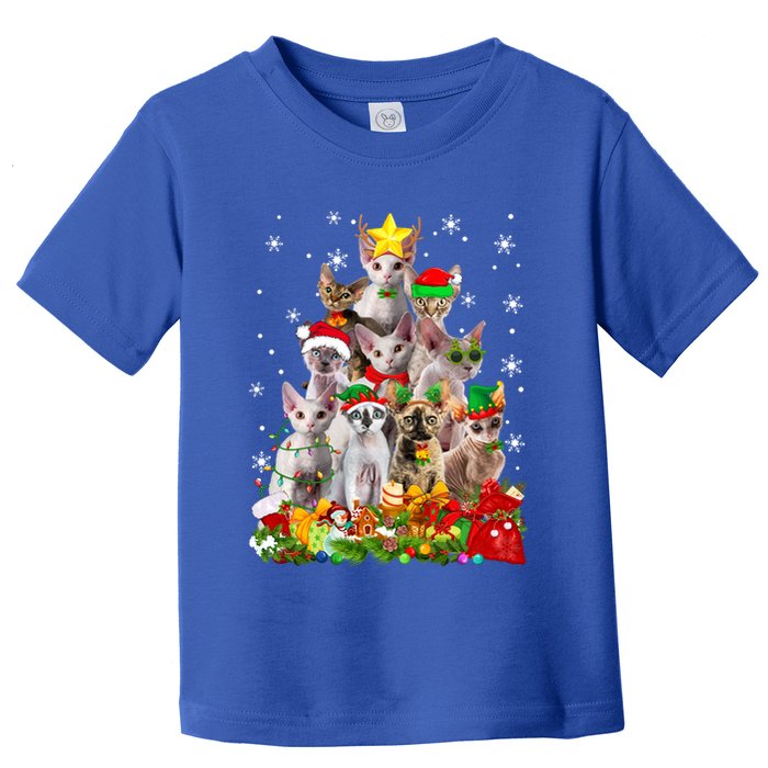 Christmas Devon Rex Cat Funny Xmas Tree Family Matching Gift Toddler T-Shirt