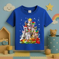 Christmas Devon Rex Cat Funny Xmas Tree Family Matching Gift Toddler T-Shirt