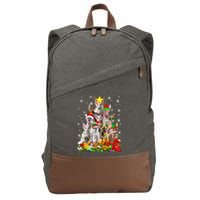 Christmas Devon Rex Cat Funny Xmas Tree Family Matching Gift Cotton Canvas Backpack