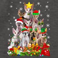 Christmas Devon Rex Cat Funny Xmas Tree Family Matching Gift Vector Backpack