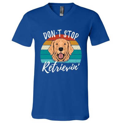 Cute Dog Retro Dont Stop Retrievin Golden Retriever Lovers Cute Gift V-Neck T-Shirt