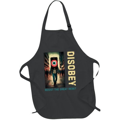 Conservative Disobey Resist The Great Reset Full-Length Apron With Pockets