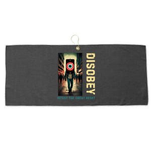 Conservative Disobey Resist The Great Reset Large Microfiber Waffle Golf Towel