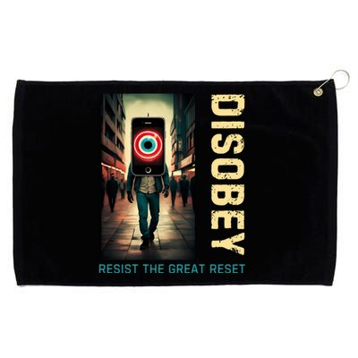 Conservative Disobey Resist The Great Reset Grommeted Golf Towel