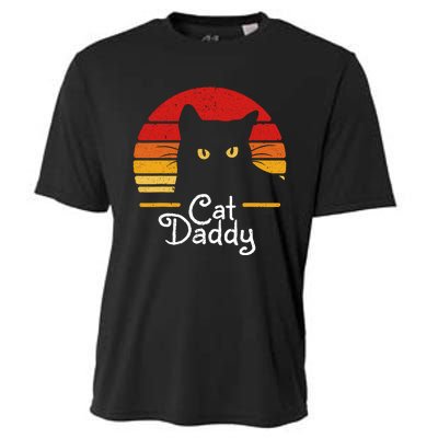 Cat Daddy Retro 70s 80s Black Cat Funny Cat Dad Gifts Cooling Performance Crew T-Shirt