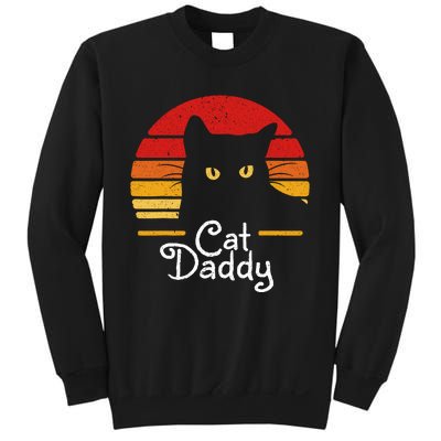 Cat Daddy Retro 70s 80s Black Cat Funny Cat Dad Gifts Sweatshirt