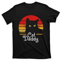 Cat Daddy Retro 70s 80s Black Cat Funny Cat Dad Gifts T-Shirt