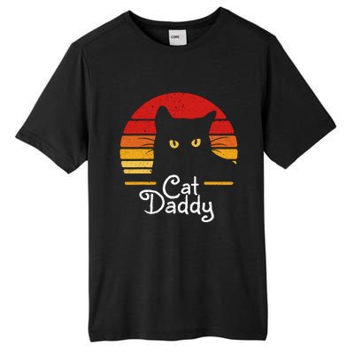 Cat Daddy Retro 70s 80s Black Cat Funny Cat Dad Gifts Tall Fusion ChromaSoft Performance T-Shirt