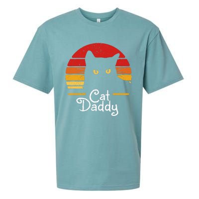 Cat Daddy Retro 70s 80s Black Cat Funny Cat Dad Gifts Sueded Cloud Jersey T-Shirt