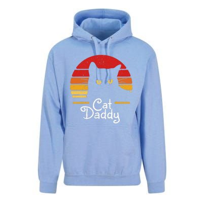 Cat Daddy Retro 70s 80s Black Cat Funny Cat Dad Gifts Unisex Surf Hoodie