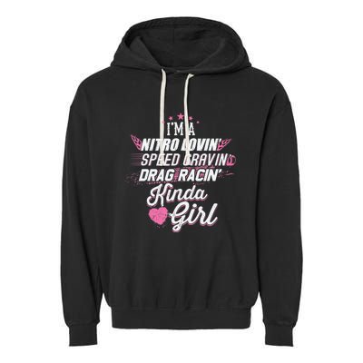 Cute Drag Racing Girl Nitro Lovin Speed Cravin Garment-Dyed Fleece Hoodie