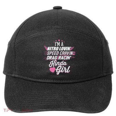 Cute Drag Racing Girl Nitro Lovin Speed Cravin 7-Panel Snapback Hat