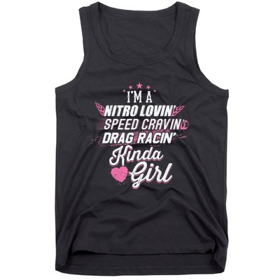 Cute Drag Racing Girl Nitro Lovin Speed Cravin Tank Top