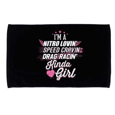 Cute Drag Racing Girl Nitro Lovin Speed Cravin Microfiber Hand Towel