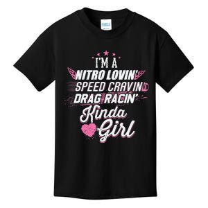 Cute Drag Racing Girl Nitro Lovin Speed Cravin Kids T-Shirt