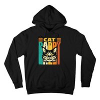 Cat Daddy Retro Vintage FatherS Day Pet Lover Hoodie