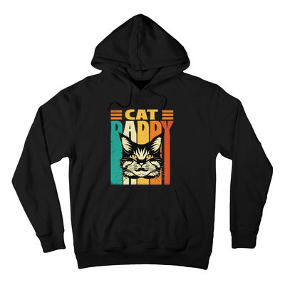 Cat Daddy Retro Vintage FatherS Day Pet Lover Hoodie