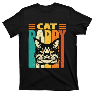 Cat Daddy Retro Vintage FatherS Day Pet Lover T-Shirt