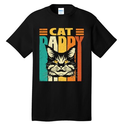 Cat Daddy Retro Vintage FatherS Day Pet Lover Tall T-Shirt