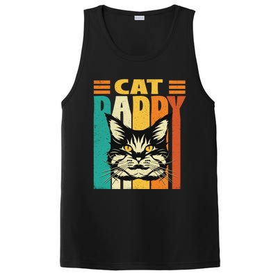 Cat Daddy Retro Vintage FatherS Day Pet Lover PosiCharge Competitor Tank