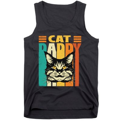 Cat Daddy Retro Vintage FatherS Day Pet Lover Tank Top