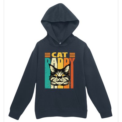 Cat Daddy Retro Vintage FatherS Day Pet Lover Urban Pullover Hoodie