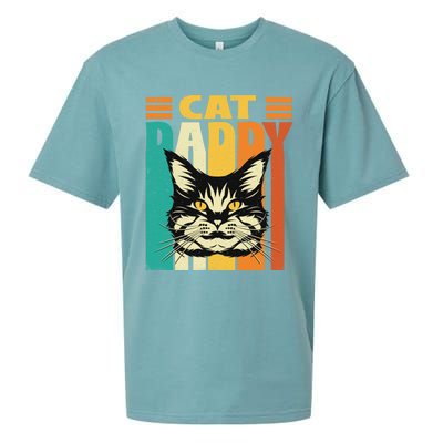 Cat Daddy Retro Vintage FatherS Day Pet Lover Sueded Cloud Jersey T-Shirt