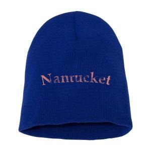 Classic Distressed Red Nantucket Gift Short Acrylic Beanie