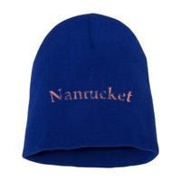 Classic Distressed Red Nantucket Gift Short Acrylic Beanie