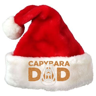 Capybara Dad Rodent Animals Vintage Capybaras   Premium Christmas Santa Hat