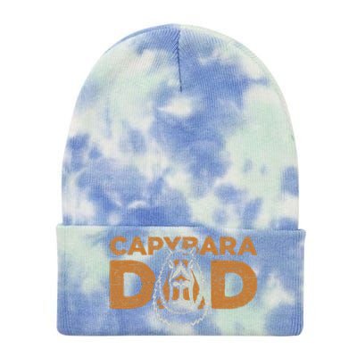 Capybara Dad Rodent Animals Vintage Capybaras   Tie Dye 12in Knit Beanie