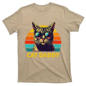 Cat Daddy Retro Cat Sunglasses Cool Cat Dad For Fathers Day T-Shirt