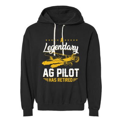 Crop Duster Retro Vintage Plane AG Pilot Has Retired Premium Garment-Dyed Fleece Hoodie