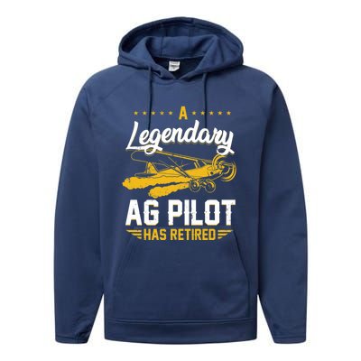 Crop Duster Retro Vintage Plane AG Pilot Has Retired Premium Performance Fleece Hoodie