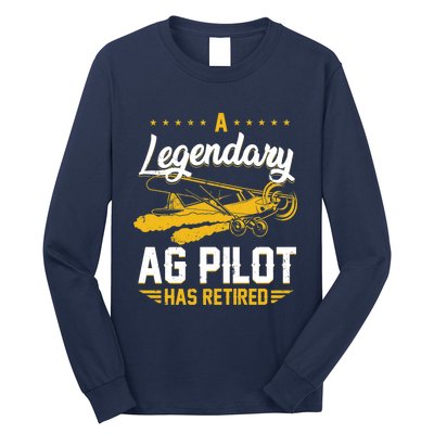 Crop Duster Retro Vintage Plane AG Pilot Has Retired Premium Long Sleeve Shirt