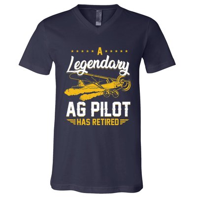 Crop Duster Retro Vintage Plane AG Pilot Has Retired Premium V-Neck T-Shirt