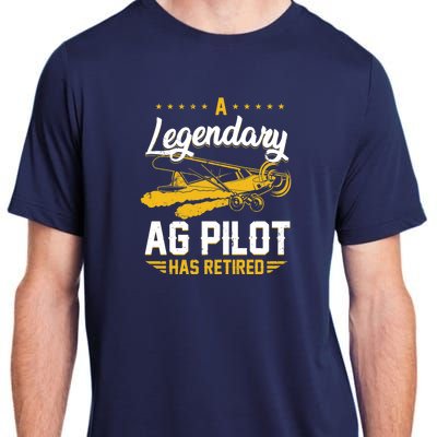 Crop Duster Retro Vintage Plane AG Pilot Has Retired Premium Adult ChromaSoft Performance T-Shirt