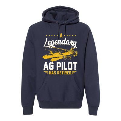 Crop Duster Retro Vintage Plane AG Pilot Has Retired Premium Premium Hoodie