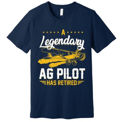 Crop Duster Retro Vintage Plane AG Pilot Has Retired Premium Premium T-Shirt