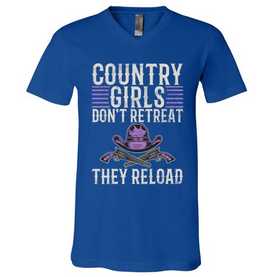 Country Dont Retreat They Reload Country Great Gift V-Neck T-Shirt