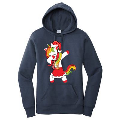 Christmas Dabbing Santa Unicorn Squad Xmas Matching Family Funny Gift Women's Pullover Hoodie