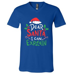 Christmas Dear Santa I Can Explain Funny Santa Claus Joke Gift V-Neck T-Shirt